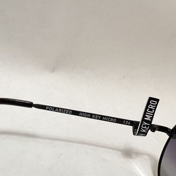 Quay High Key Medium (Micro) Polarized Sunglasses Black Fade Aviators - Picture 5 of 8